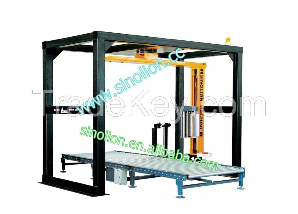 Rotary stretch wrapping machine