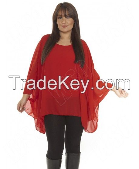  Italian Chiffon Poncho Top