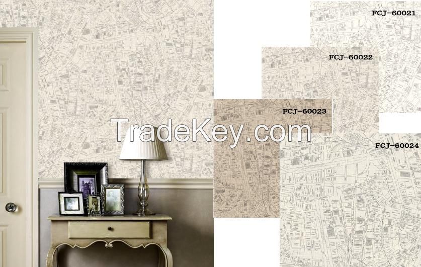 FAMIER Nameplate and Mark design Non-Woven Wallpaper Melody of City #FCJ60091~60093