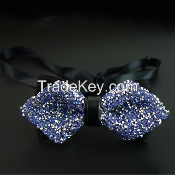 Bling Bling Diamond Party Favor Bow Tie Unisex Neck Bowtie  Adjustable Bow Ties