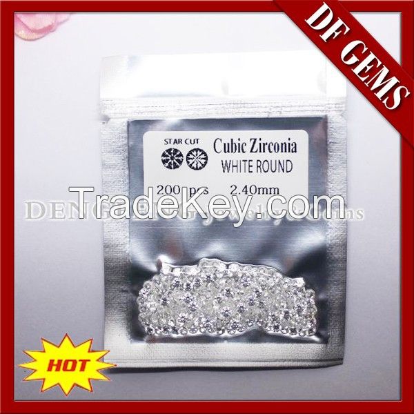 Hot sale white round machine cut cubic zirconia stone