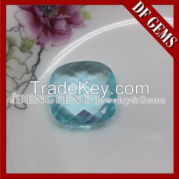 High quality square cut color glass gemstone