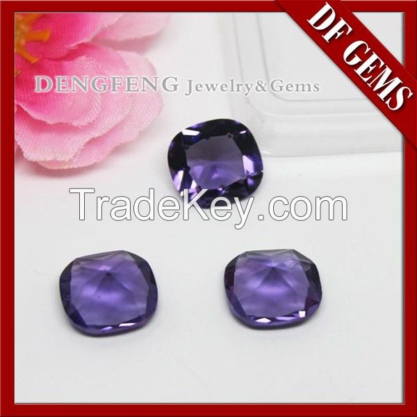 High quality square cut color glass gemstone