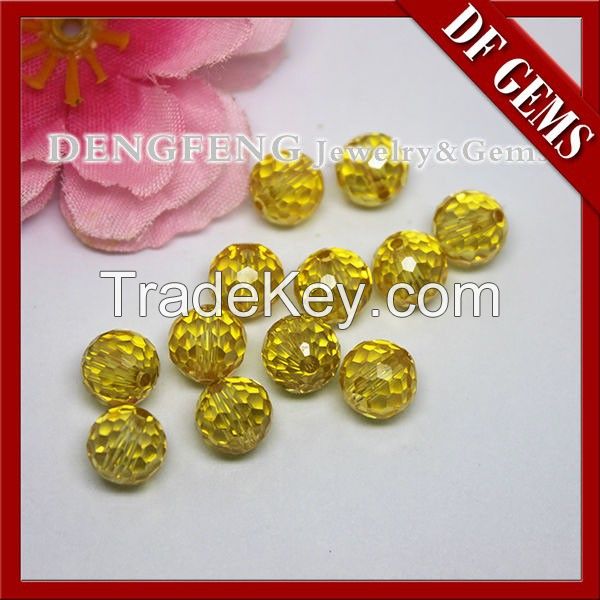 Hot sale new high quality ball cut different kinds of color  cz beads for bracelet