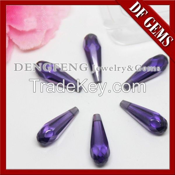 Cheap price colored drop cut gemstone cz beads