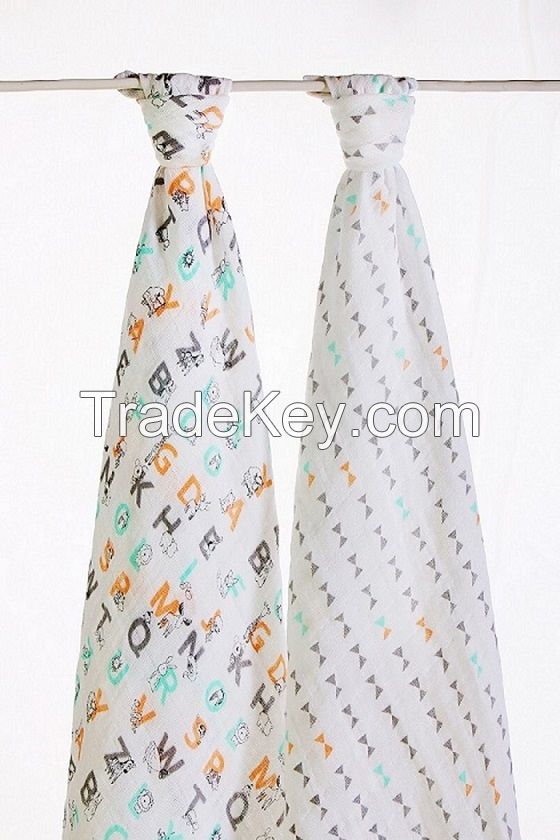 LAT Pre-washed 100% cotton muslin swaddles