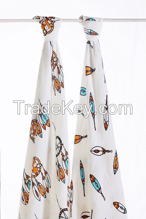 LAT pre-washed bamboo muslin blanket swaddles