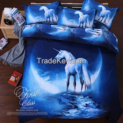  3D Galaxy Printed 4PC Bedding Set Twin Full Queen Soft High Quality Micro Fiber