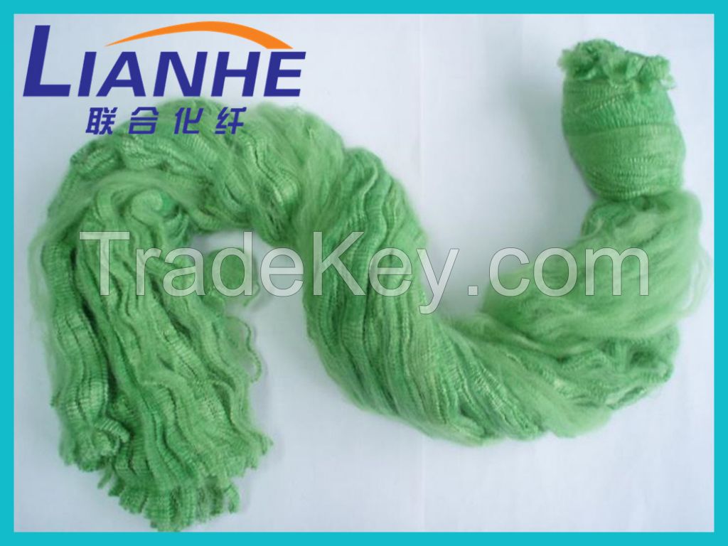 3d recycled green color polyester tow