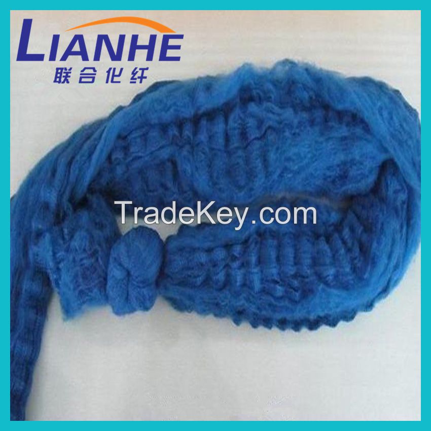 blue color polyester tow recycled