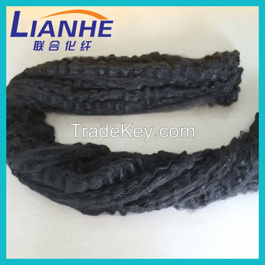 recycled black color polyester tow