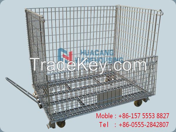Stroage Cage with Caster Wheels & Drawing/ Warehouse Container foldable