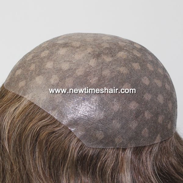 thin skin PU base highlight color hair replacement