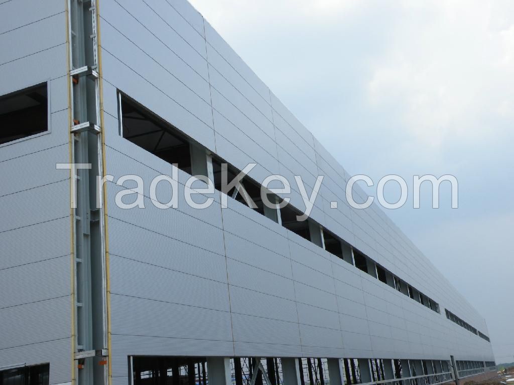 Sandwich panels building material for light constructions of industrial halls, warehouses, sports and production halls