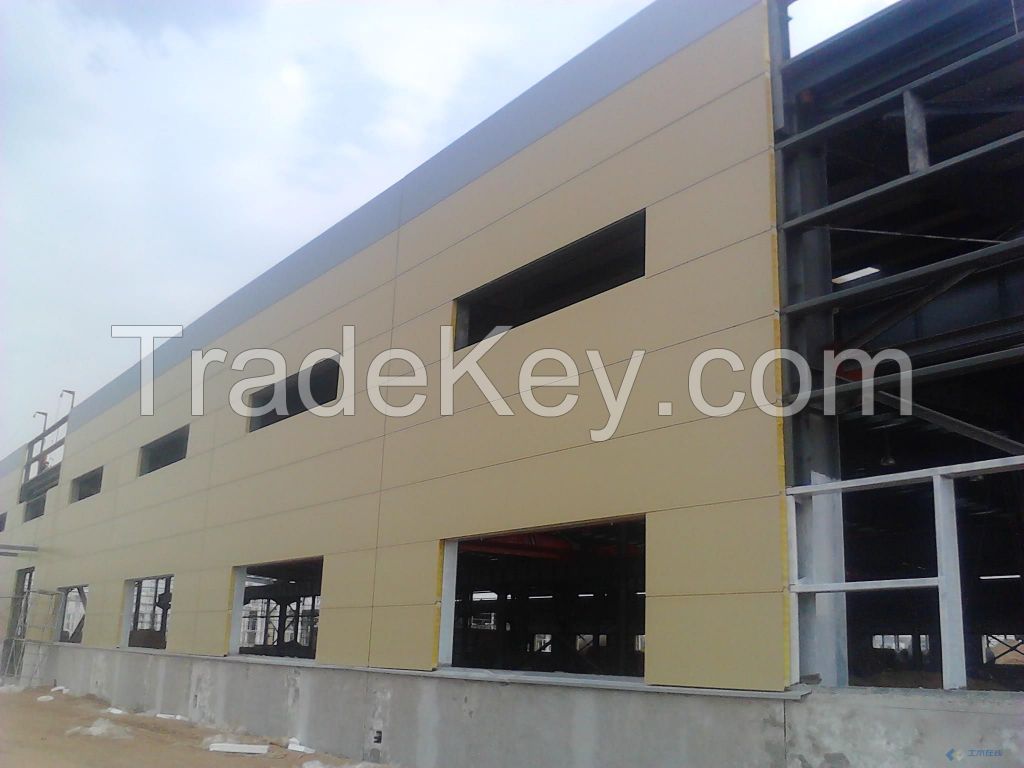 Sandwich panels building material for light constructions of industrial halls, warehouses, sports and production halls