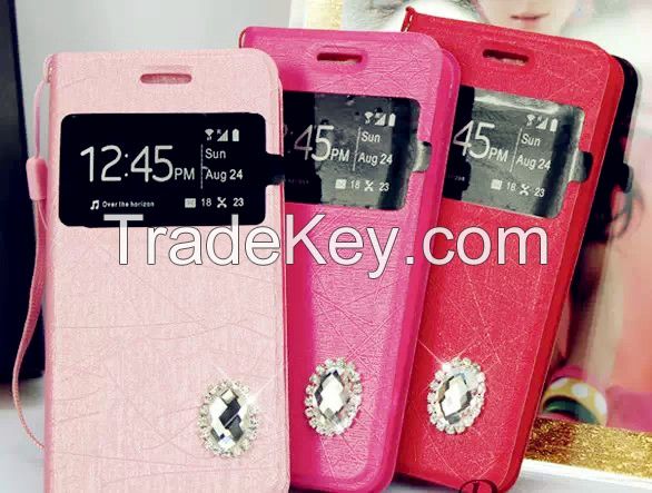 Luxury Wallet Diamond Plaid Purse Case Cover With Slots for Apple iPhone 6 Plus (5.5)