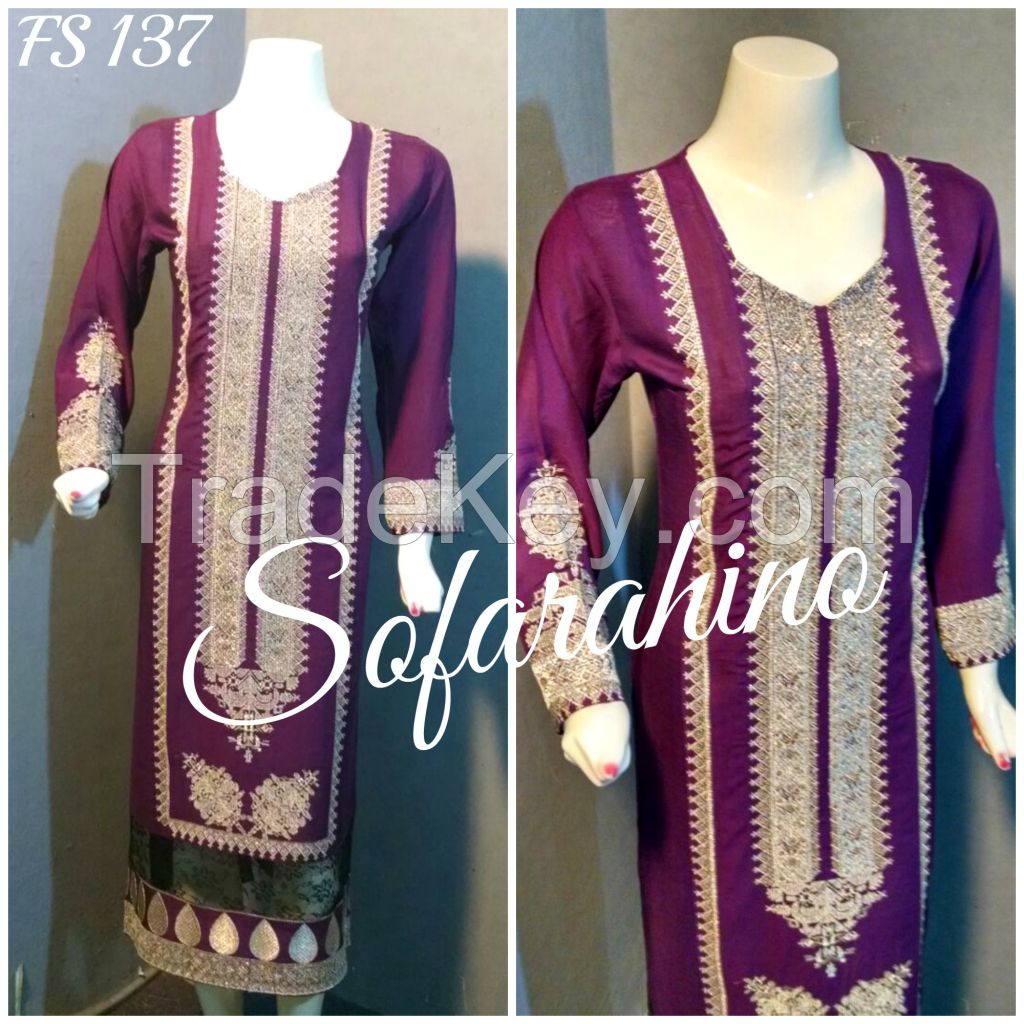 Ladies 3 pcs  Embroidered stitched suits
