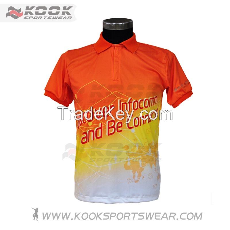 Dye sublimation custom digital printed t-shirts/polo shirts