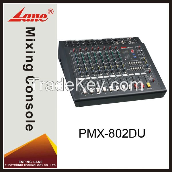 Lane PMX-802DU professional usb power 8-channel audio mixer