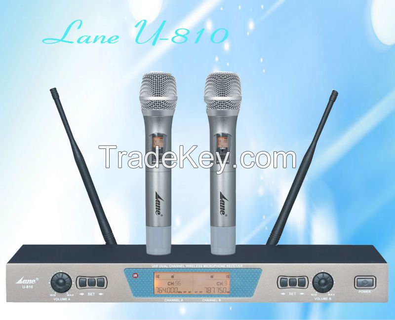 200 channels Lane better Music Builder U-810 High quality professional UHF PLL wireless microphone
