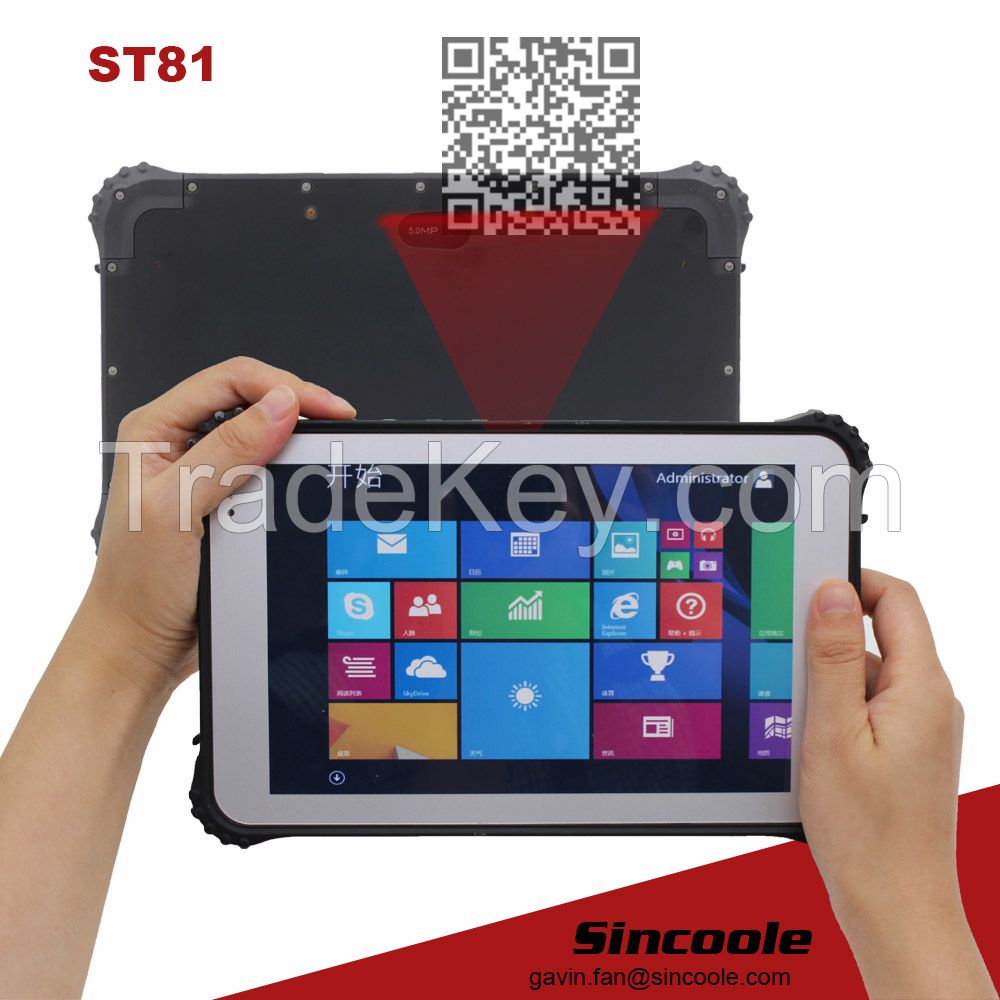 8 inch windows barcode rugged tablet