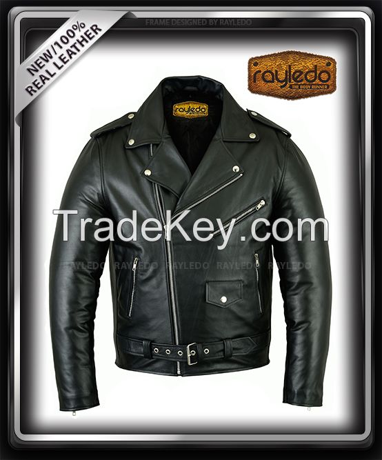 Leather Brando motorbike jacket