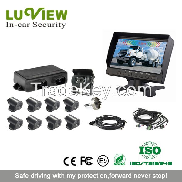360 degree car surround parking sensors system with LED screen