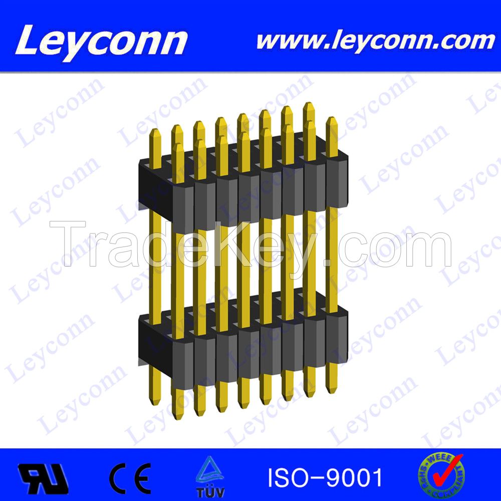 Pitch 1.27X2.54mm Double Layer Double Row Straight Solder Pin Header connecter