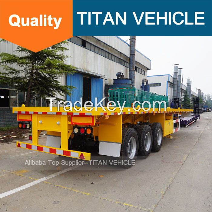 TITAN 3 axle 40ft Flatbed Trailer with 40ton 60 ton loading capacity