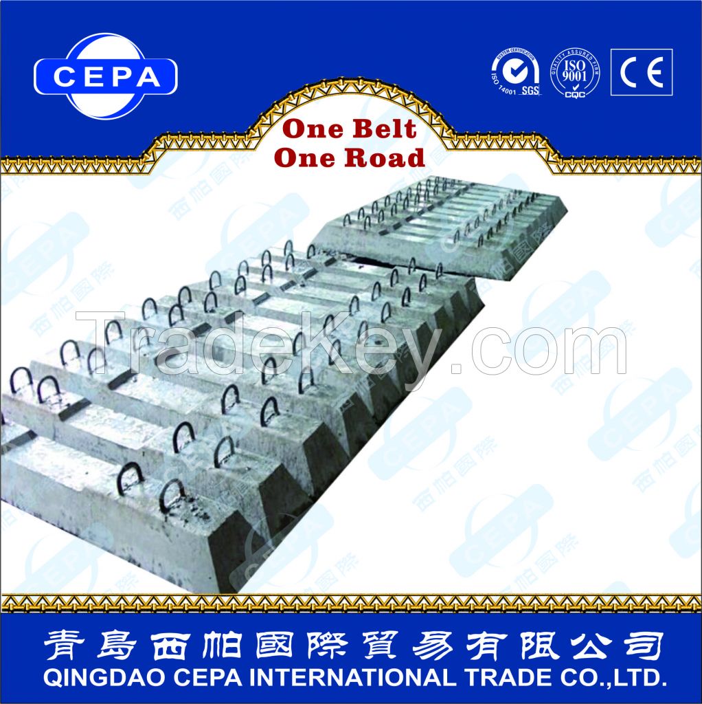 railway sleeper/1.2m 1.5m bolt clamp concrete sleeper/railway sleepers accessories