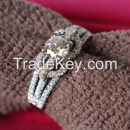 Free shipping 2015 Unique design 925 sterling silver jewelry 0.5CT sem