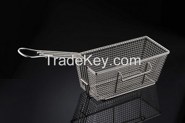 Stainless Steel Fryer Basket (with side hook)