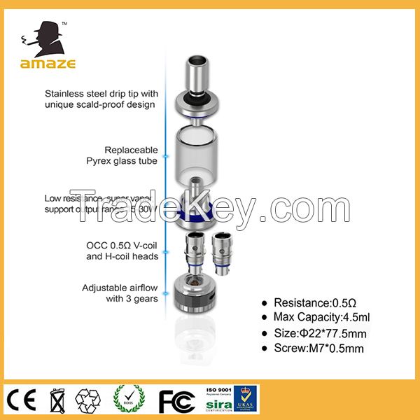 amaze subthank nano atomizer occ 0.5ohm mini rba coil subtank mini bell cap clearomizer