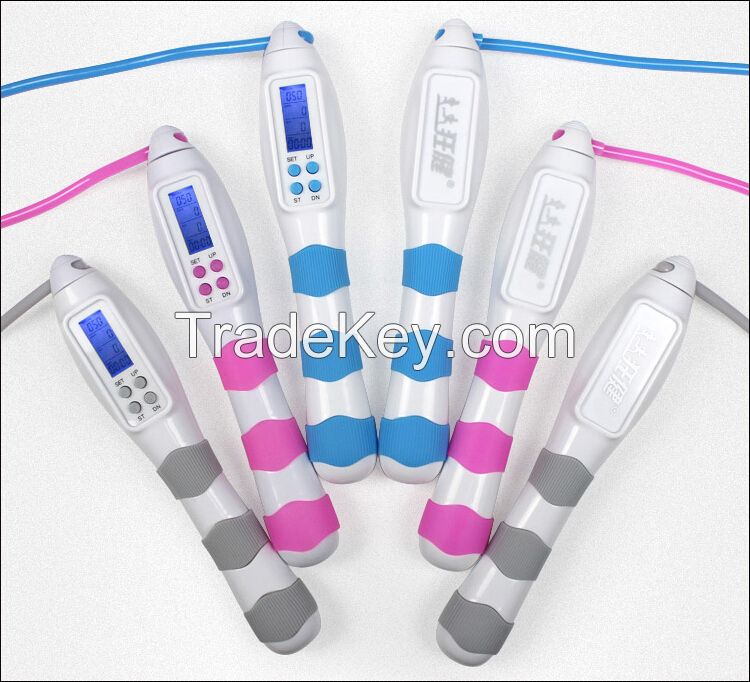 2015 Top quality weight lossing led skipping ropes with voice propmt jump ropes