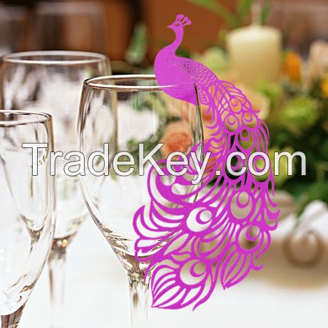 place cards for wedding favor wine glass