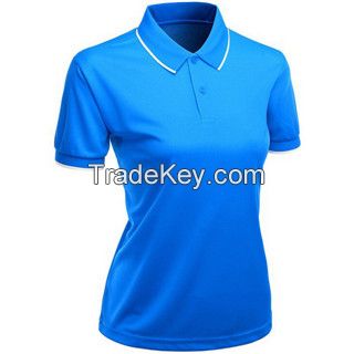 Factory Price Womens Dry Fit Blank Mesh Fitness Polo T Shirt
