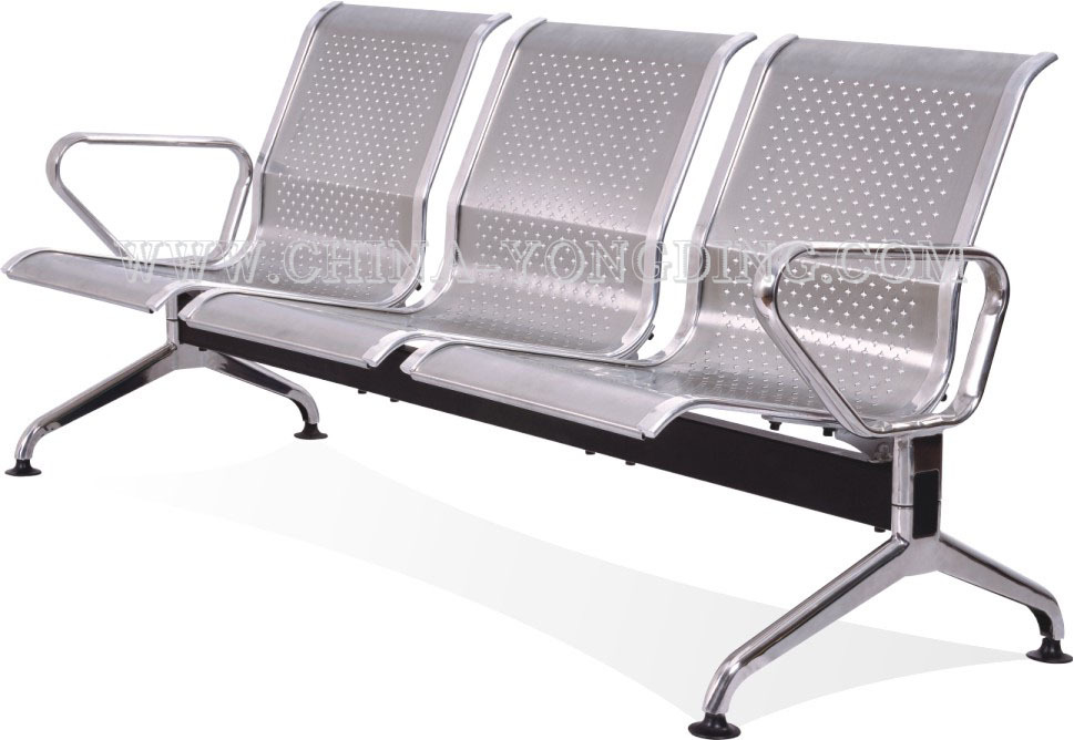 stainless steel chair, waiting chair, public seating, airport chair