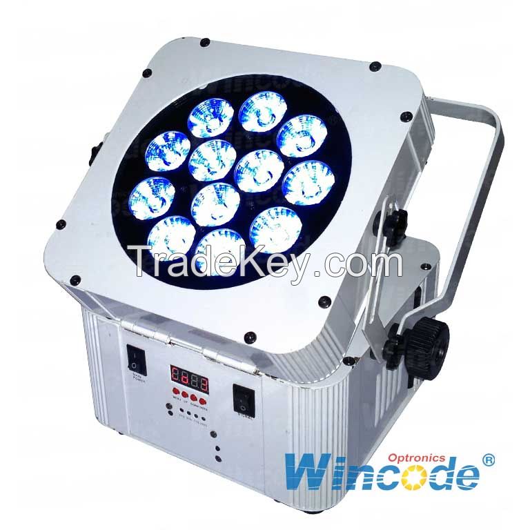 12X15W 6 in 1 Wireless battery led uplights / led flat par of stage lighting