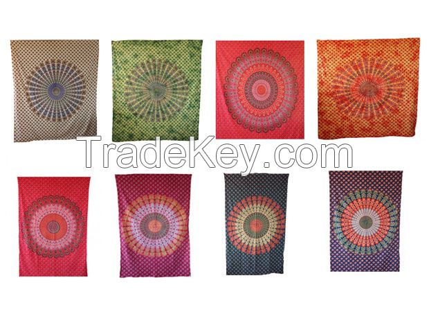 Handicrunch | Traditional Indian HippieTapestry  Bed Cover,  Wall hanging 
