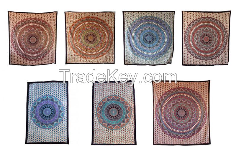 Handicrunch | Star Hippie Mandala Wall Hanging Tapestry  Bed Cover,  Wall hanging