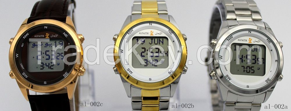 Azan watch China factory Muslim Azan Prayer Alarm  Watch LCD Light