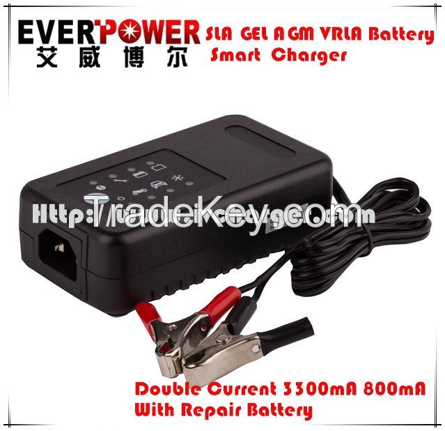 Motorcycle car battery charger Everpower 12v smart multi battery charger model:EP-3PA5015R