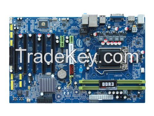 2072-2 ATX HCM I6314A, Intel H61 NVR, DVR Motherboard, 4SATA, 2COM, 8USB, 1Giga LAN, 1xPCIE 16X solt, 1x PCIE 1X, 5xPCI, 2DDR3 Memory, VGA+HDMI, ATX PWR, Security Motherboard