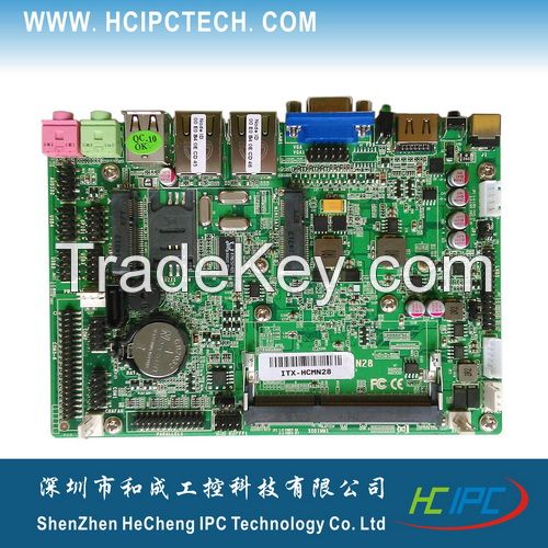 2022-1 ITX-HCMN2862A, Intel Atom N2800 3.5inch Embedded Motherboard with 12V DC, 6COM, 8USB, 24bit LVDS, 2Giga LAN, 2Mini PCIE&amp;SIM, GPIO&amp;LPT header, VGA+HDMI and fanless.