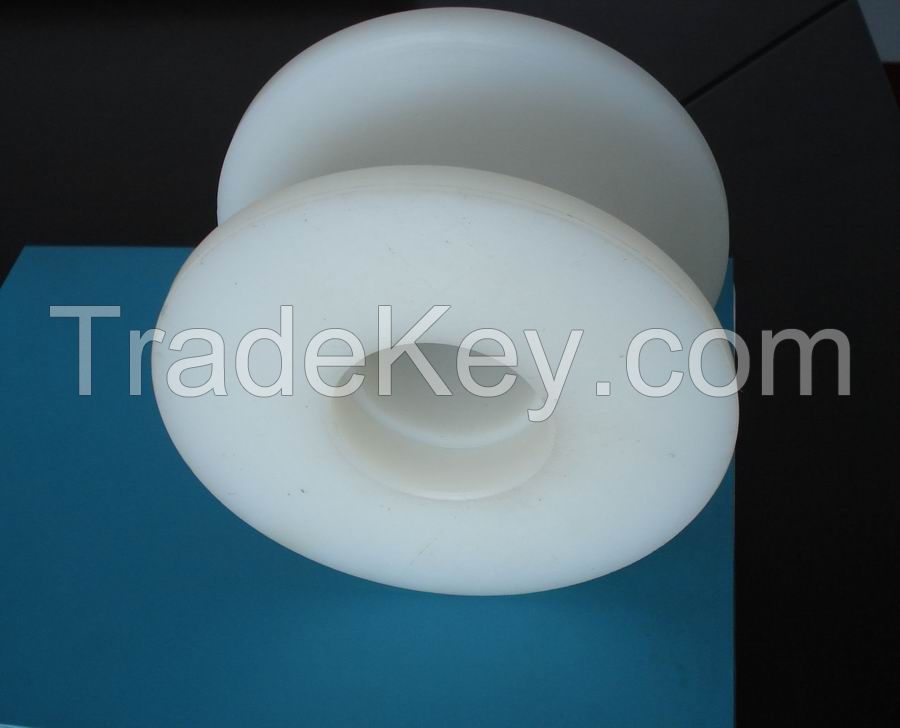 Customed uhmwpe engineering plastic parts/uhmwpe roller/uhmwpe plastic pulley