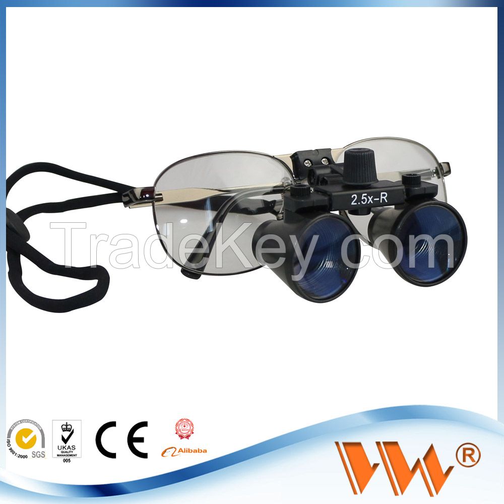 alibaba hot sale dental loupe surgical glass magnifying glass with led light