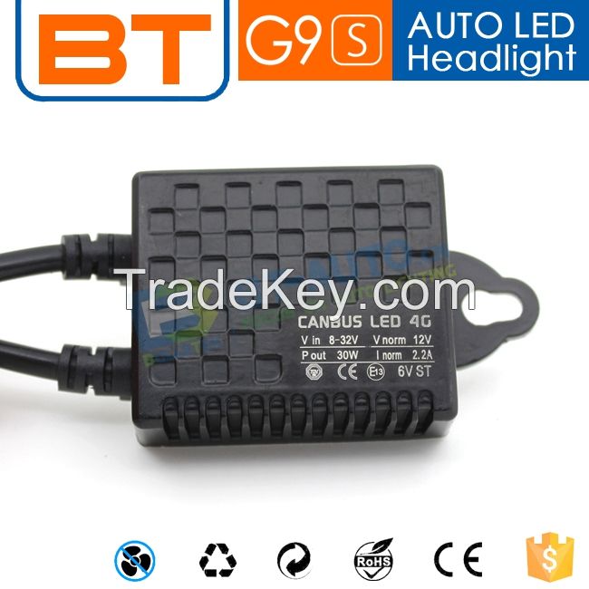 China Supplier OEM Fanless Car LED Headlight h4 h7 h8 h9 LED Headlight Bulb