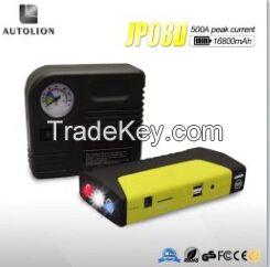 Hot selling 12v portable jump starter mini car battery booster with 16800mah
