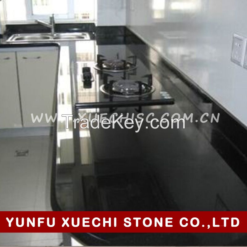 2015 wholesale factory price Natural absolute black granite kitchen countertop 