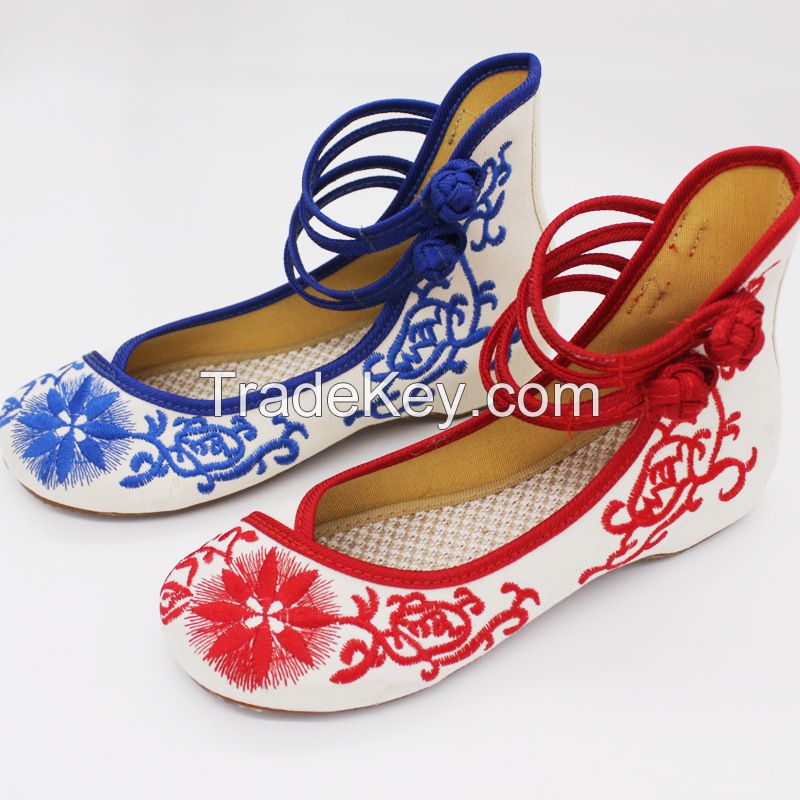 national style linen embroidered shoes